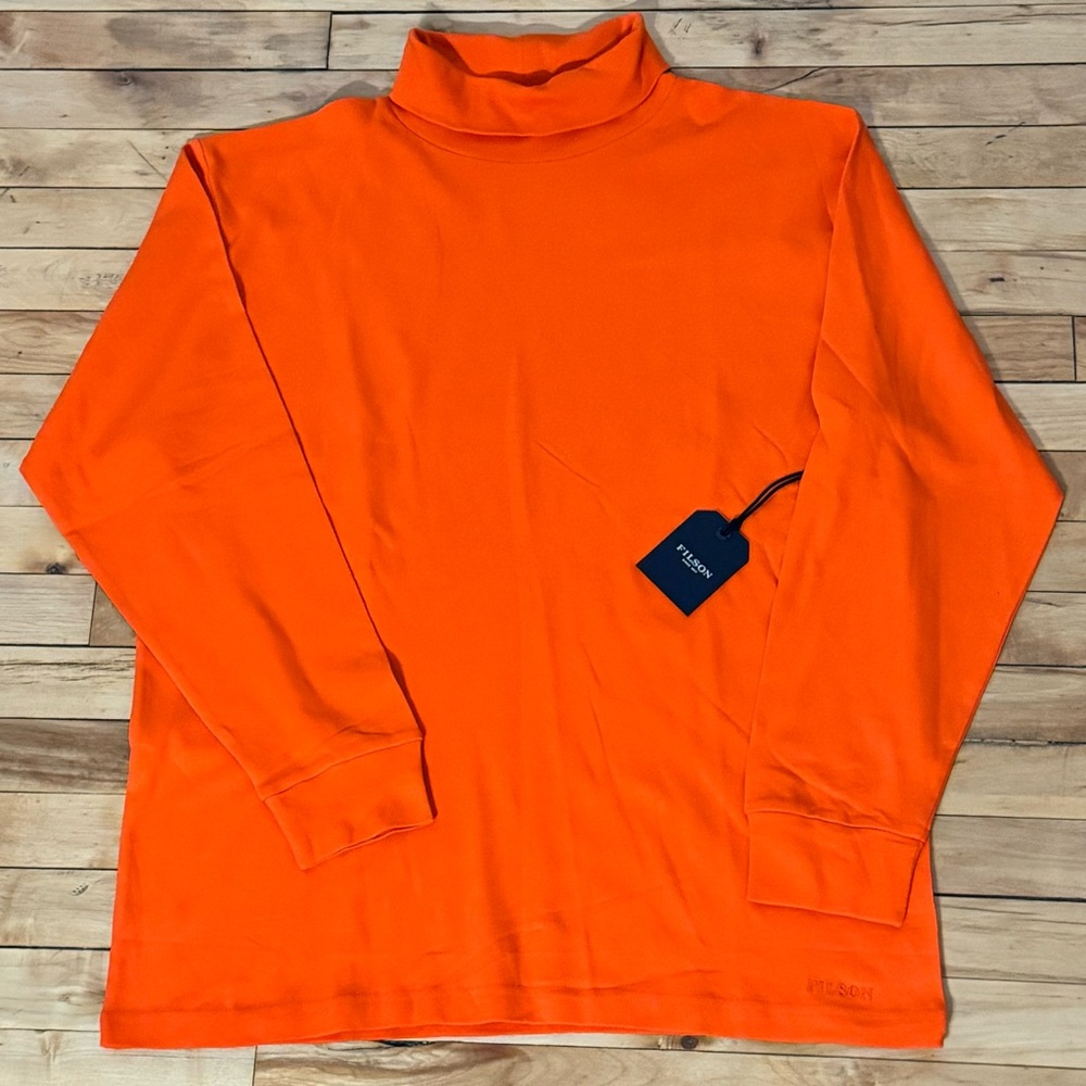 FILSON Utility Cotton Turtleneck Sz L Flame/Blaze Orange - Multiple Available